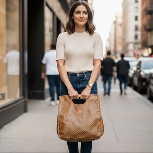 Celine Brown Patterned Tote Bag